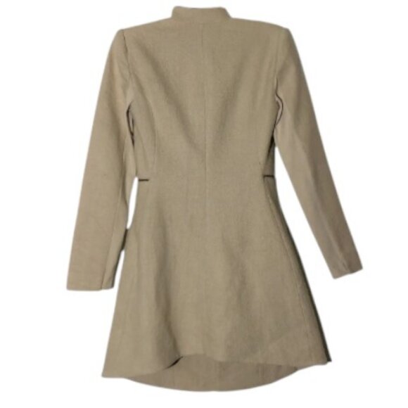 BCBGMaxAzria beige Arelia zip waist canvas coat size M - Picture 5 of 7